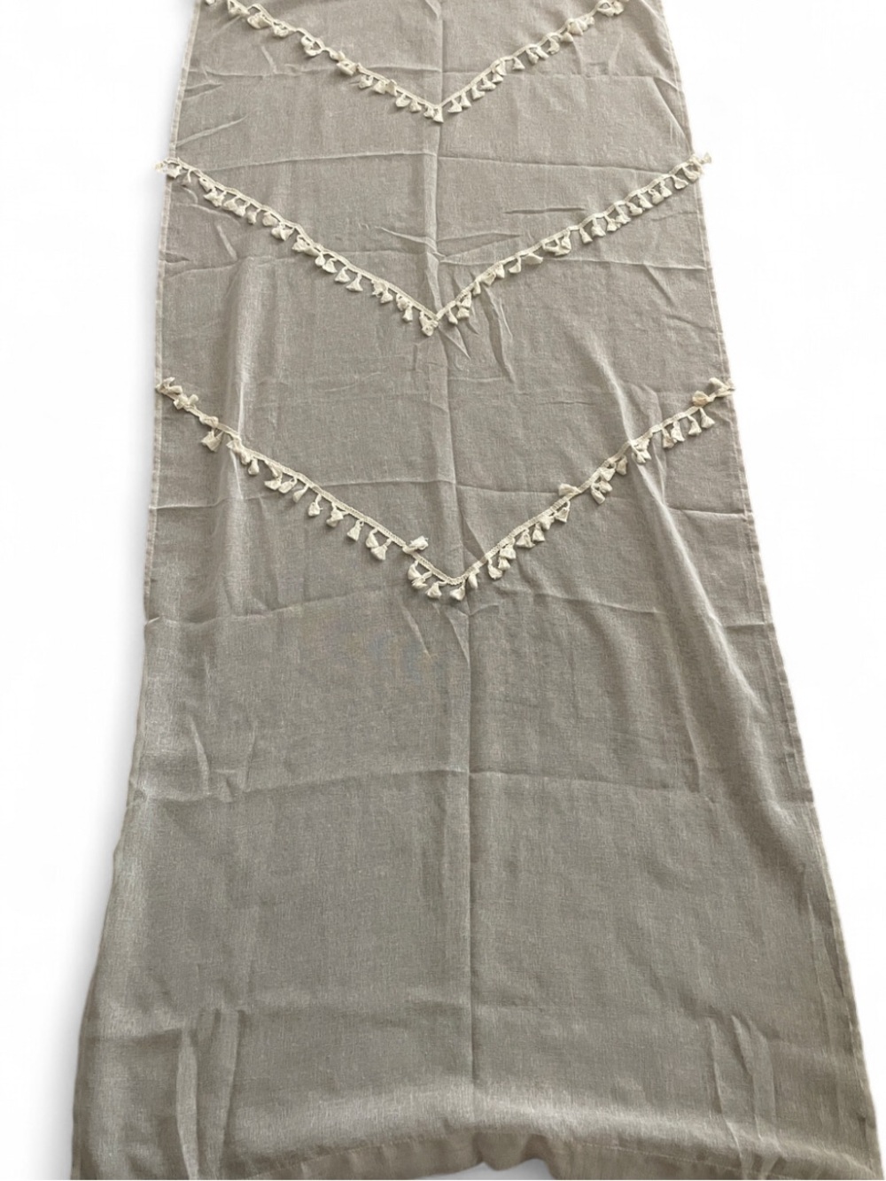 4 Curtain Panel with Cream Tassel Trim